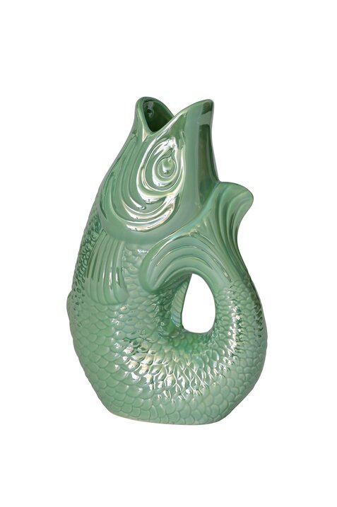 Monsieur Carafon, Fish, vase, S, rainbow mint, 1,2 liter