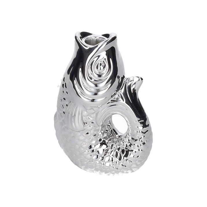 Monsieur Carafon, Fisch, Kerzenhalter S(H16,2 cm), silber