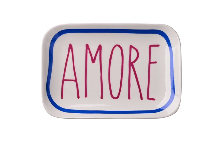 Love Plates, Deko-Teller M, Porzellan, Motiv: Amore, weiß