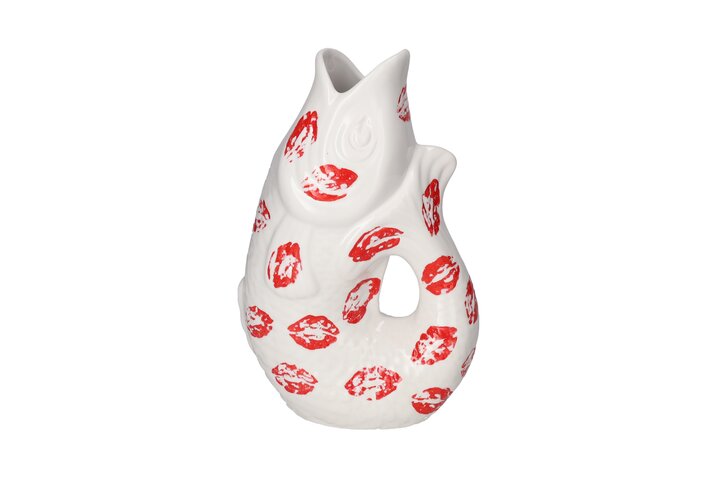 Monsieur Carafon, Fisch, Vase, S, Lips, weiß/rot 1,2 Liter