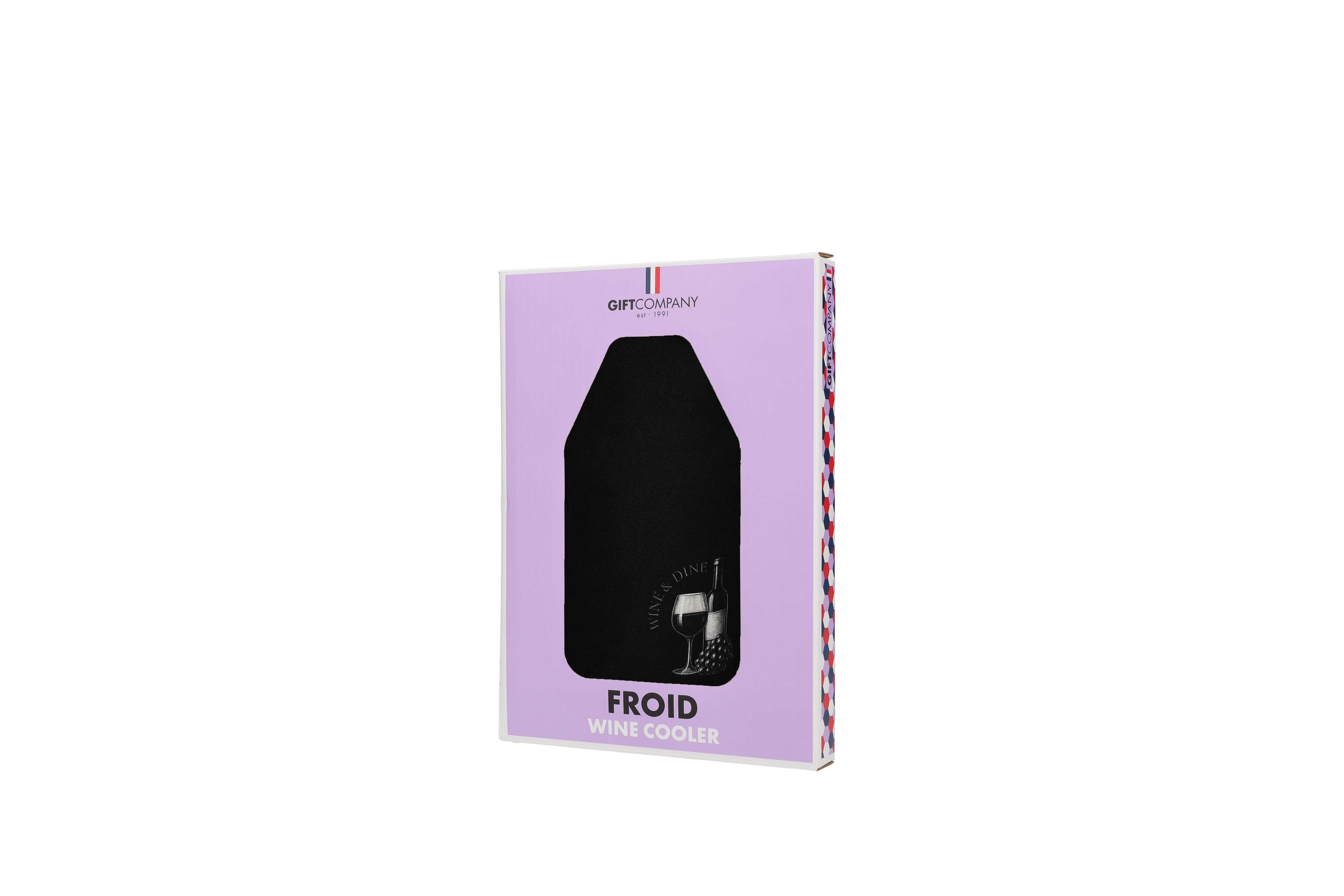 Froid, cooling sleeve, motive: wine and dine, black