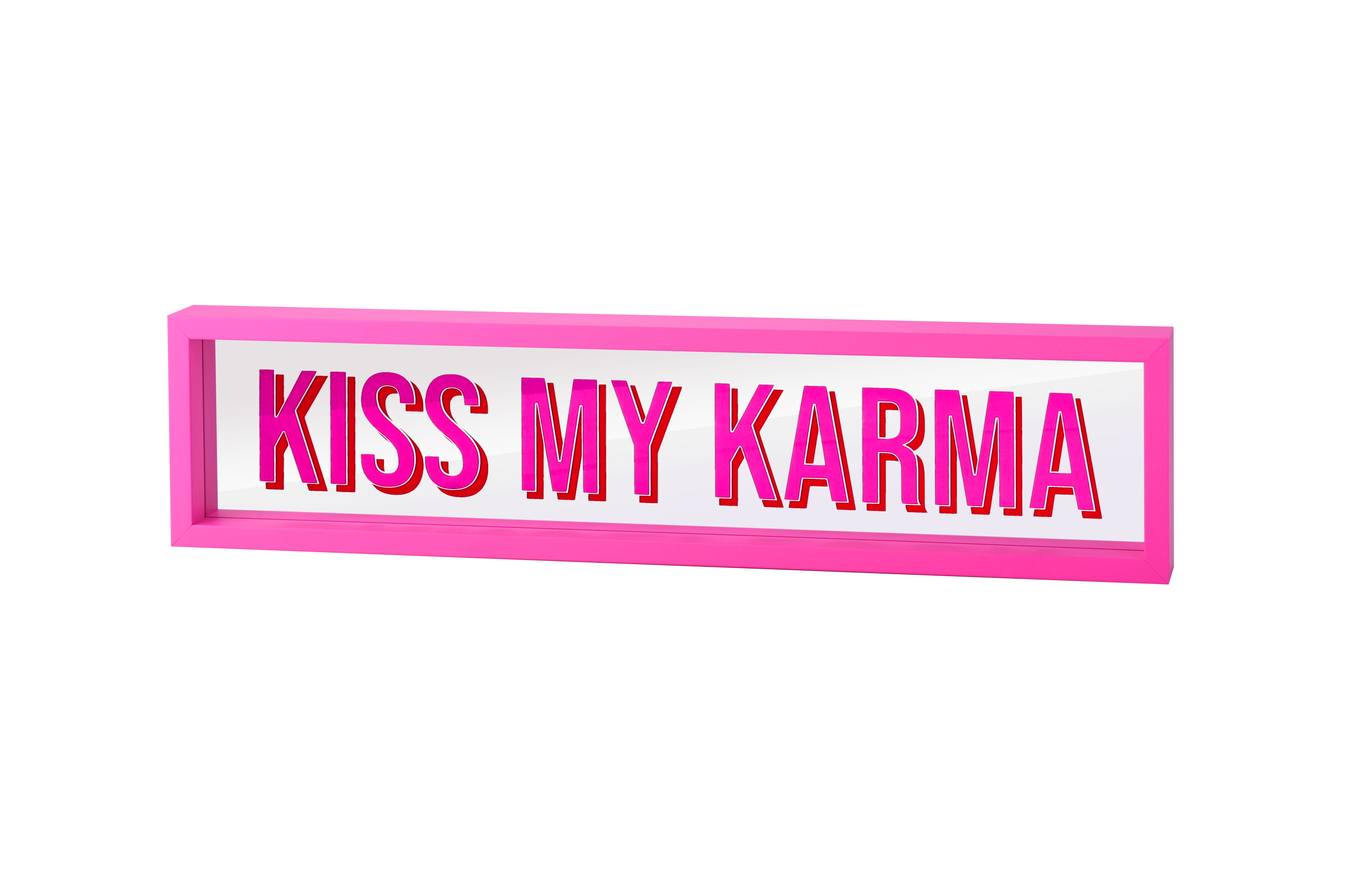 Love Frames, Glasbild, Motiv: Kiss my karma, neon pink