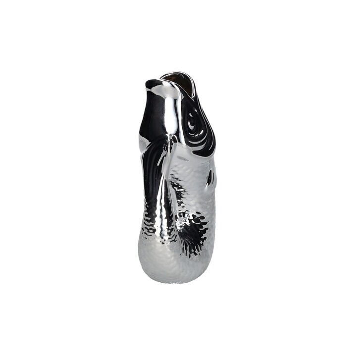 Monsieur Carafon, Fisch, Vase, S, silber, 1,2 Liter