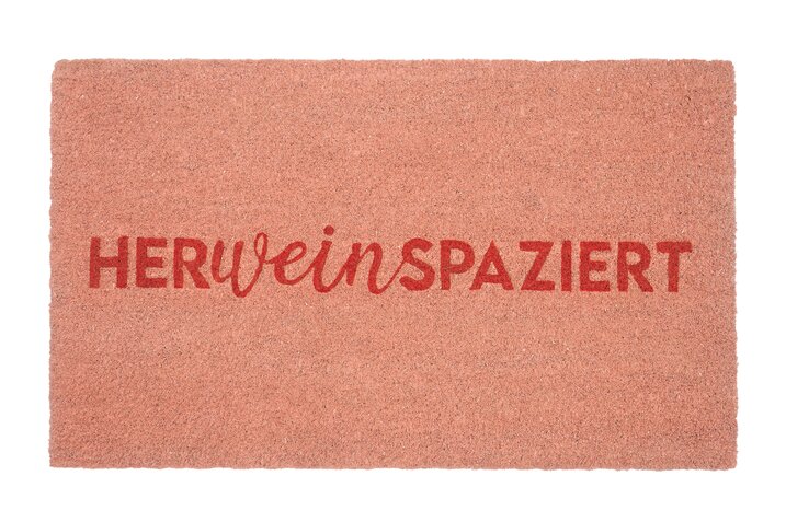 Fussmatte, Herweinspaziert, rosa