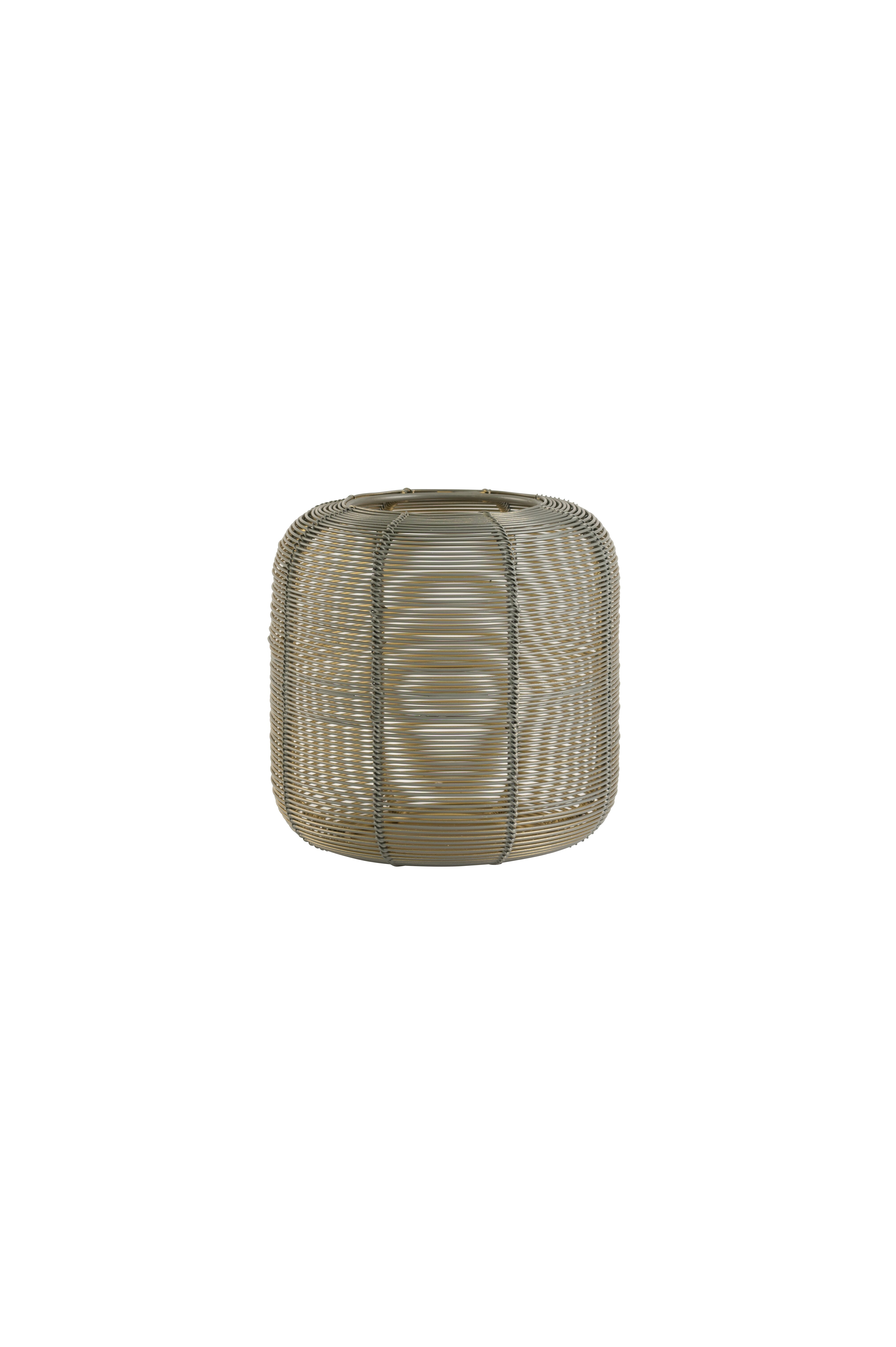 Knokke, Windlicht, H16cm, grau/gold
