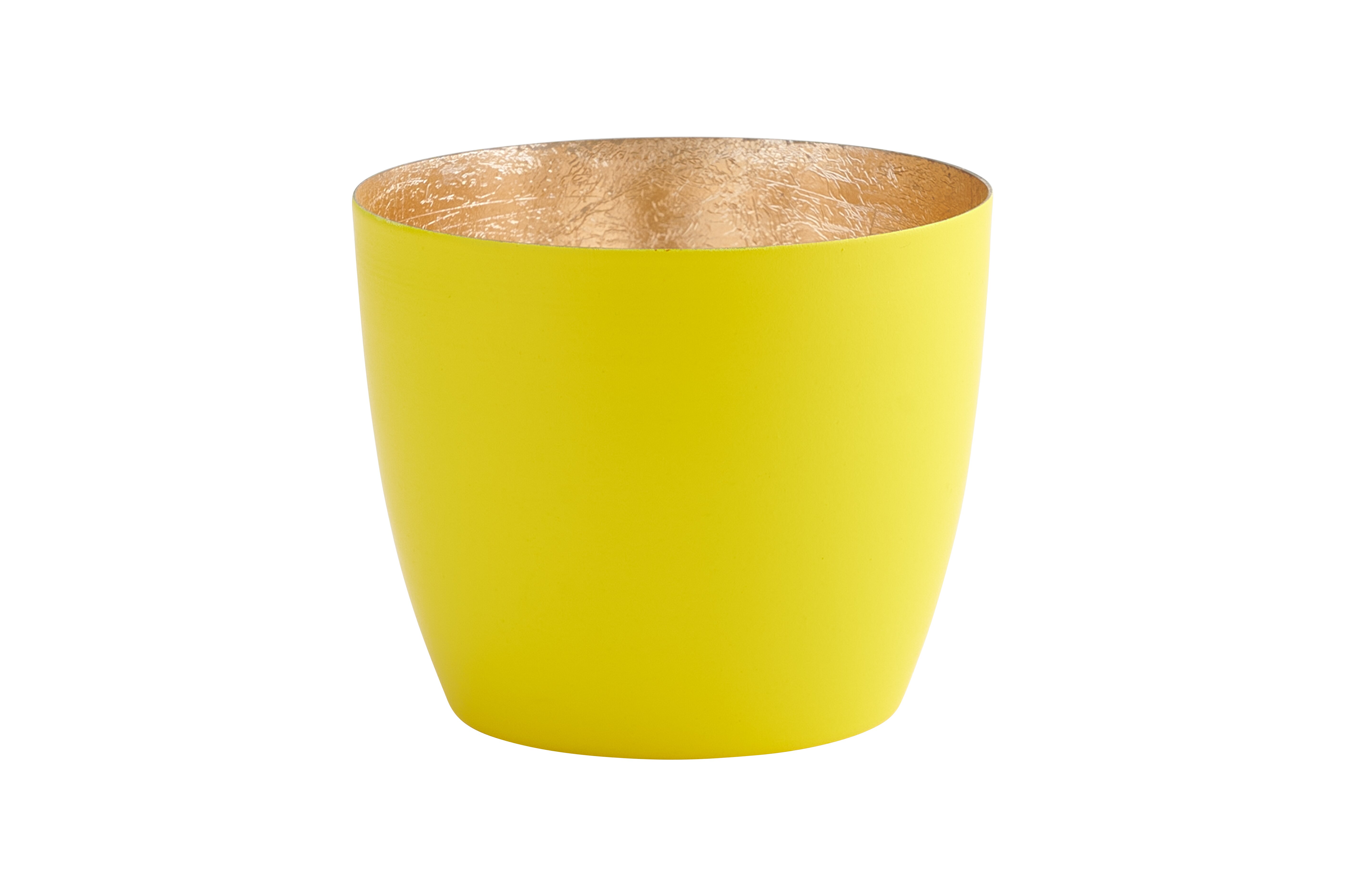 Madras, Windlicht, M, gelb/gold