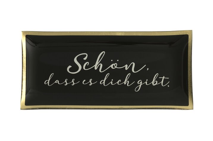 Love Plates, Glasteller, L, Schön, dass es dich gibt, schwarz