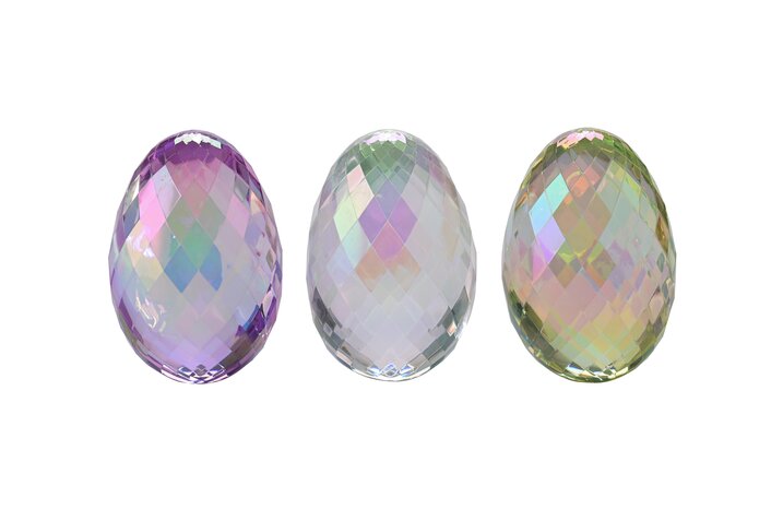 Ciel coloré, Ei, S, 3fach sortiert, mint/lila/transparent, irisierend