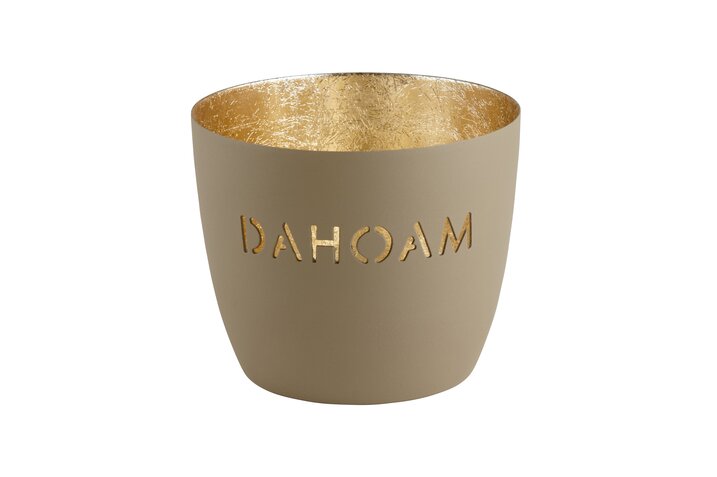 Madras, Windlicht, M, Motiv: Dahoam, sandstone/gold