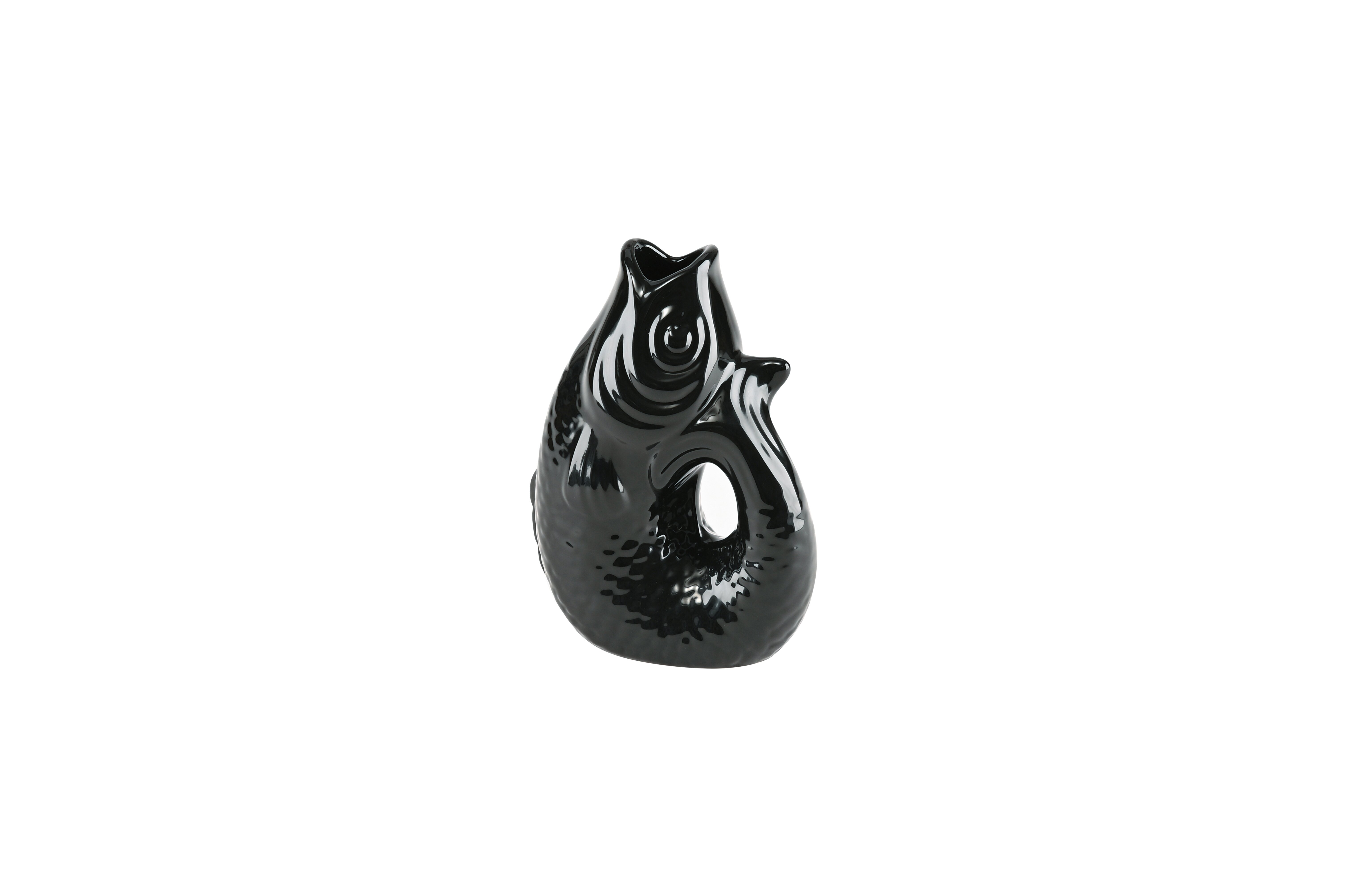 Monsieur Carafon, Fisch, Vase, XS, schwarz, 0,2 Liter