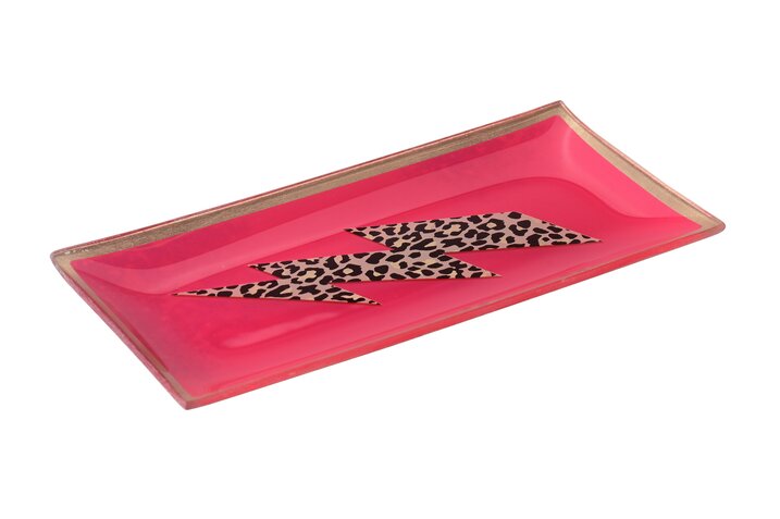 Love Plates, Glasteller L, Motiv: Blitz, neon pink