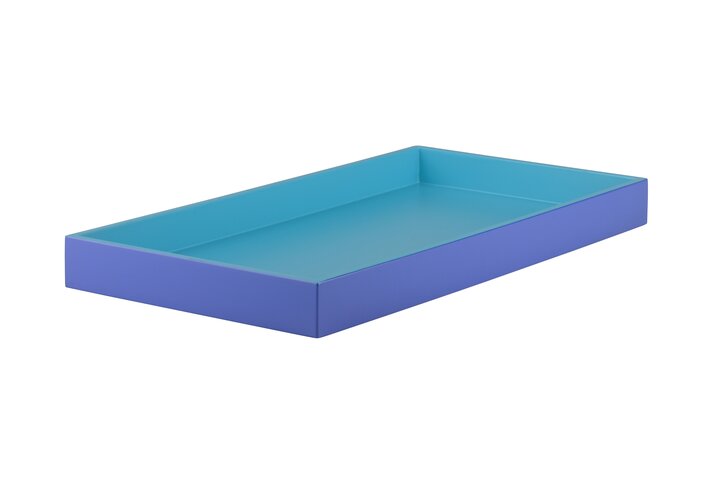 Spa, Tablett, S, rechteckig (40,4x21x3,5cm), 2 farbig, shiny dunkelblau/matt blau