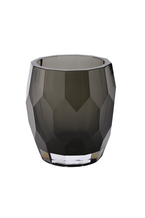 Cashmere, vase, hexagonal cut, h15cm, gray, solid