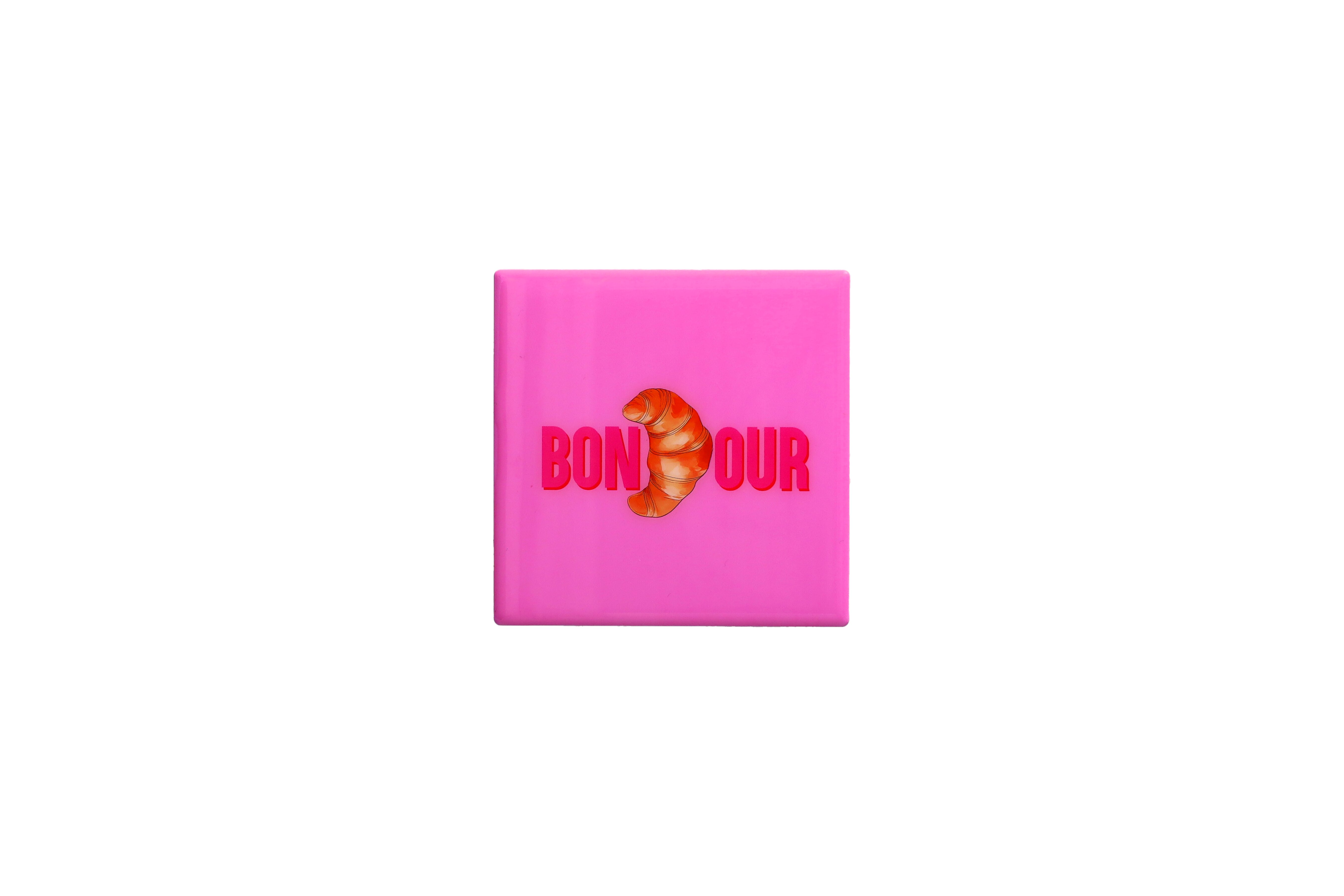 Love tiles, Untersetzer, Motiv: Bonjour, rosa