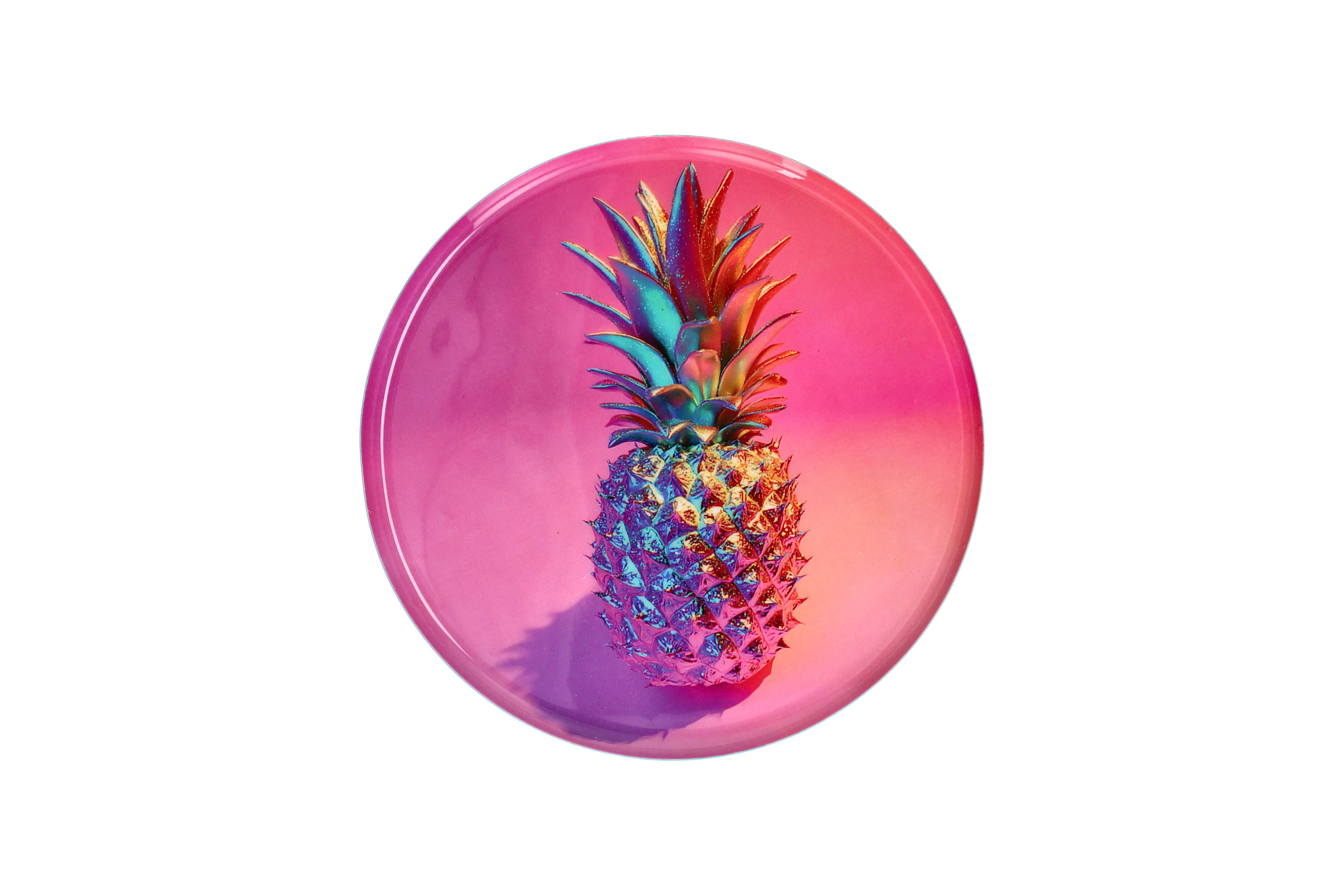 Love Trays, Dekotablett, M, Motiv: Ananas, rund, rosa