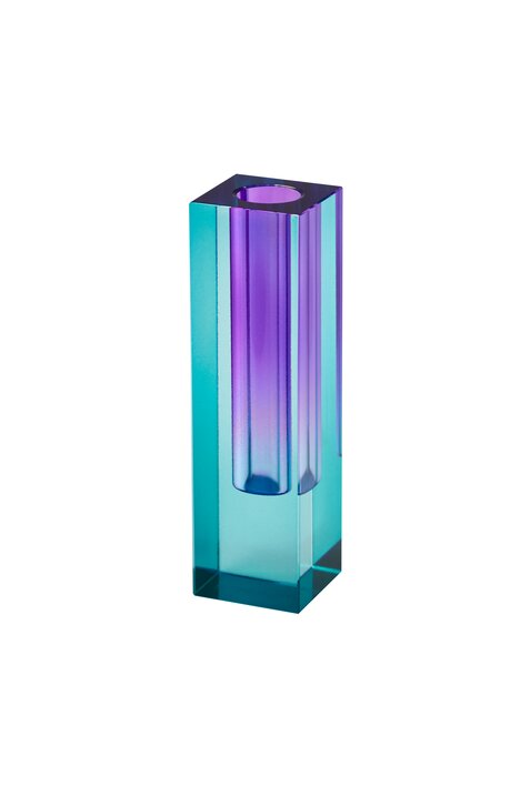 Sari, crystal glass, vase h14cm, blue/purple, sprayed