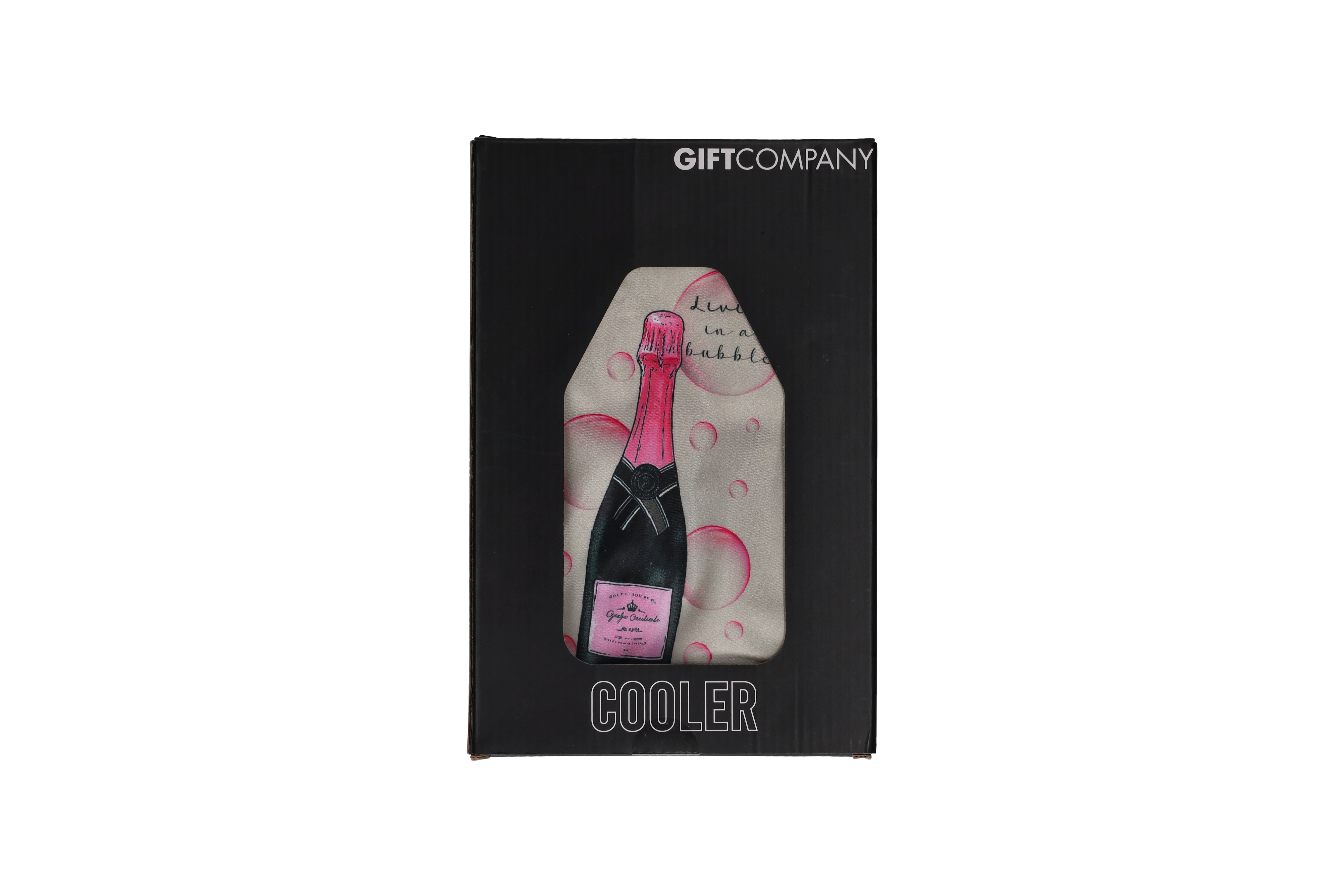 Froid, Kühlmanschette, Motiv: Champagnerflasche, grau/rosa