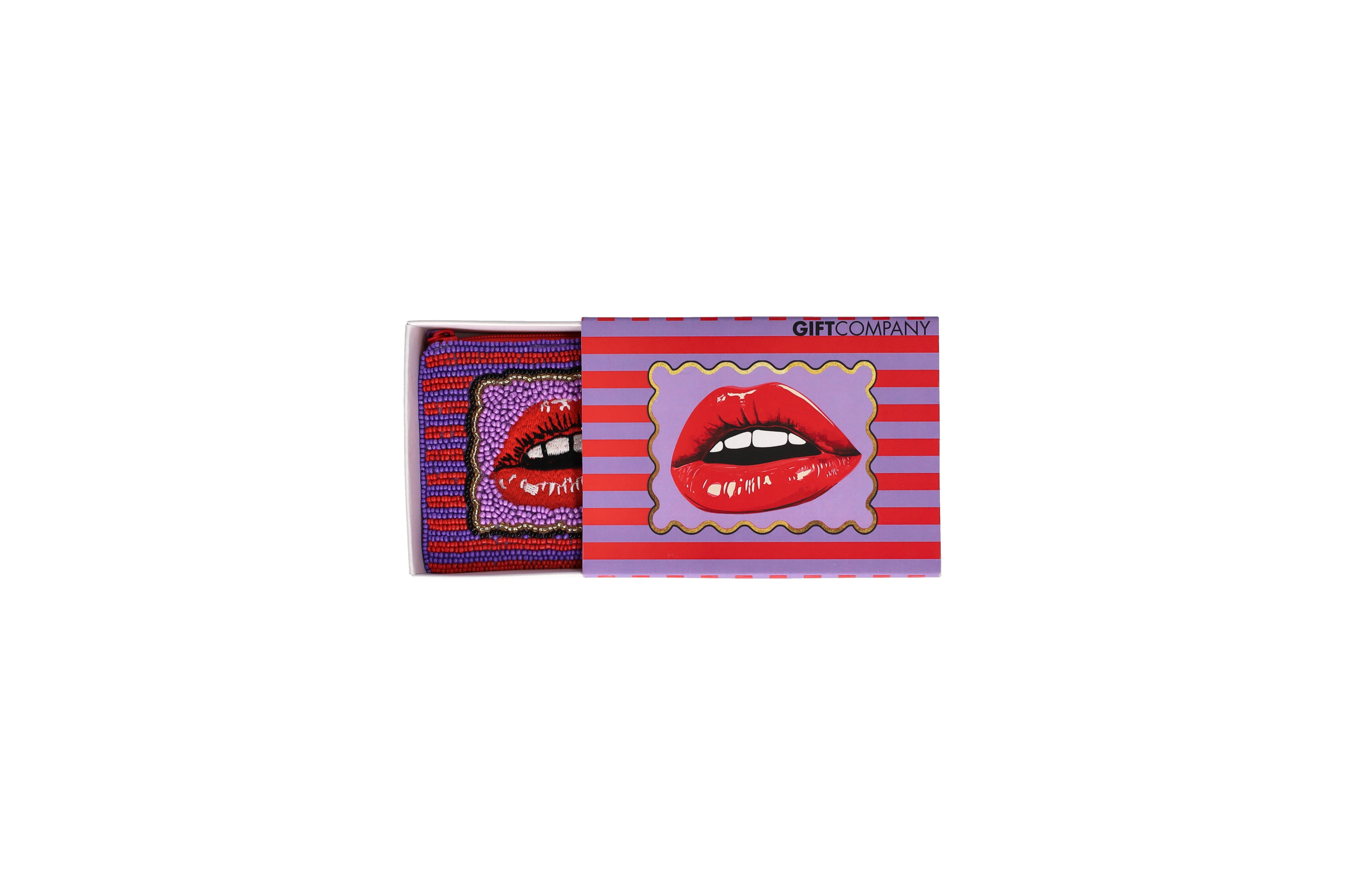 Elodie, cosmetic bag, XS, motive: lips, red/purple