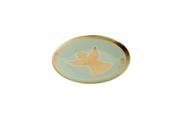 Love Plates, Glasteller M, Engel, rund,  weiß