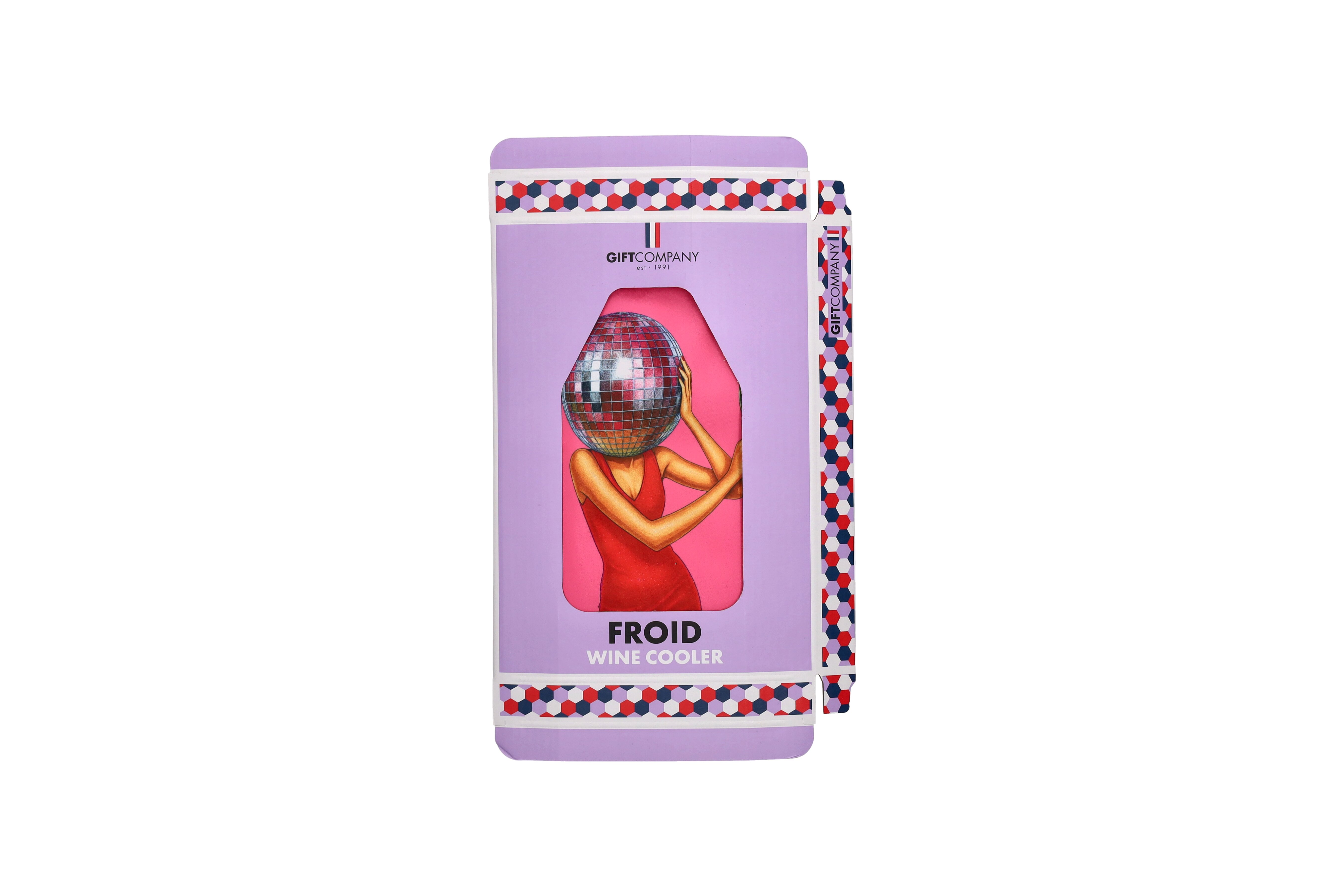 Froid, Kühlmanschette, Motiv: Discokugel, neon pink