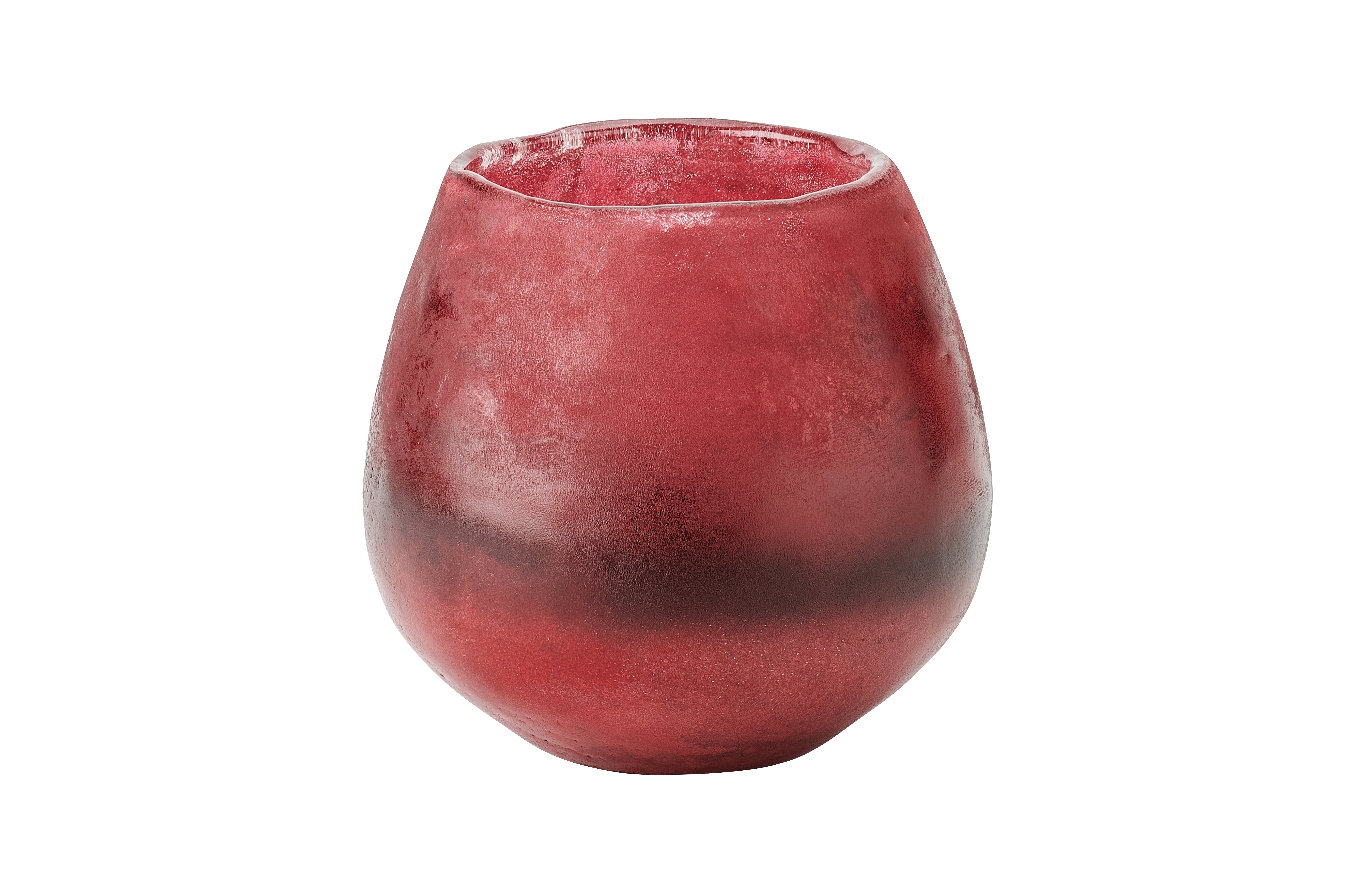 Melange, votive, h10cm, soda finish, round, red, sprayed