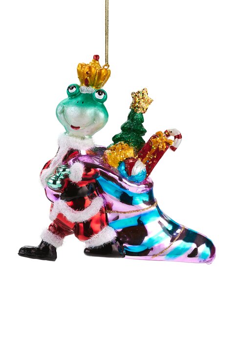 Hänger Frosch mit Geschenken, mehrfarbig