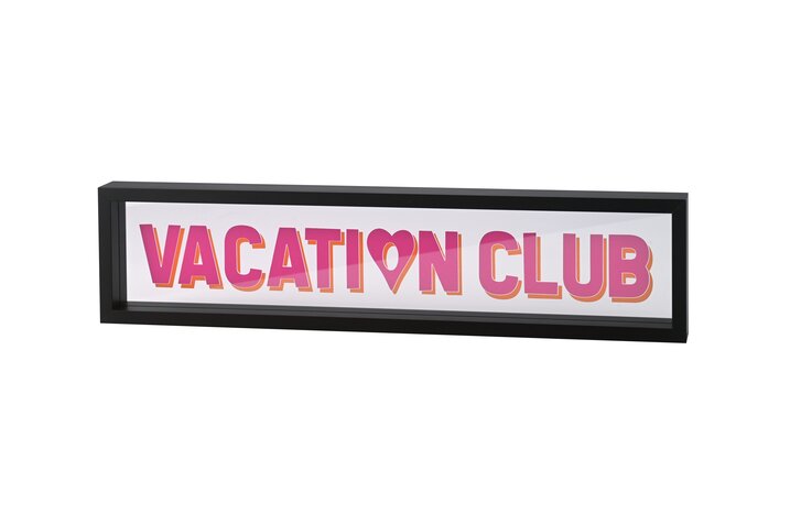 Love Frames, glass picture, motive: vacation club, black