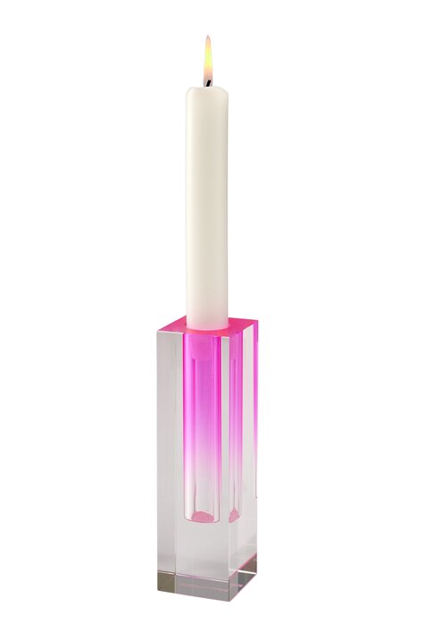 Sari, Kristallglas, Vase H16,5cm, transparent/pink, gs