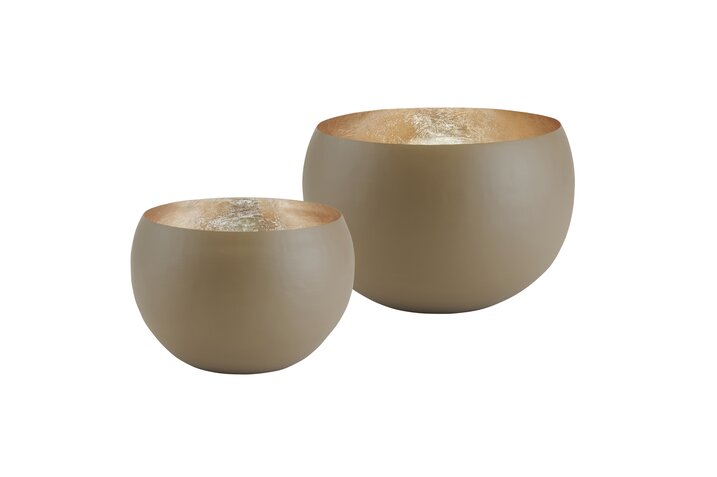 Madras, Windlicht, XL, 2er Set, sandstone/gold