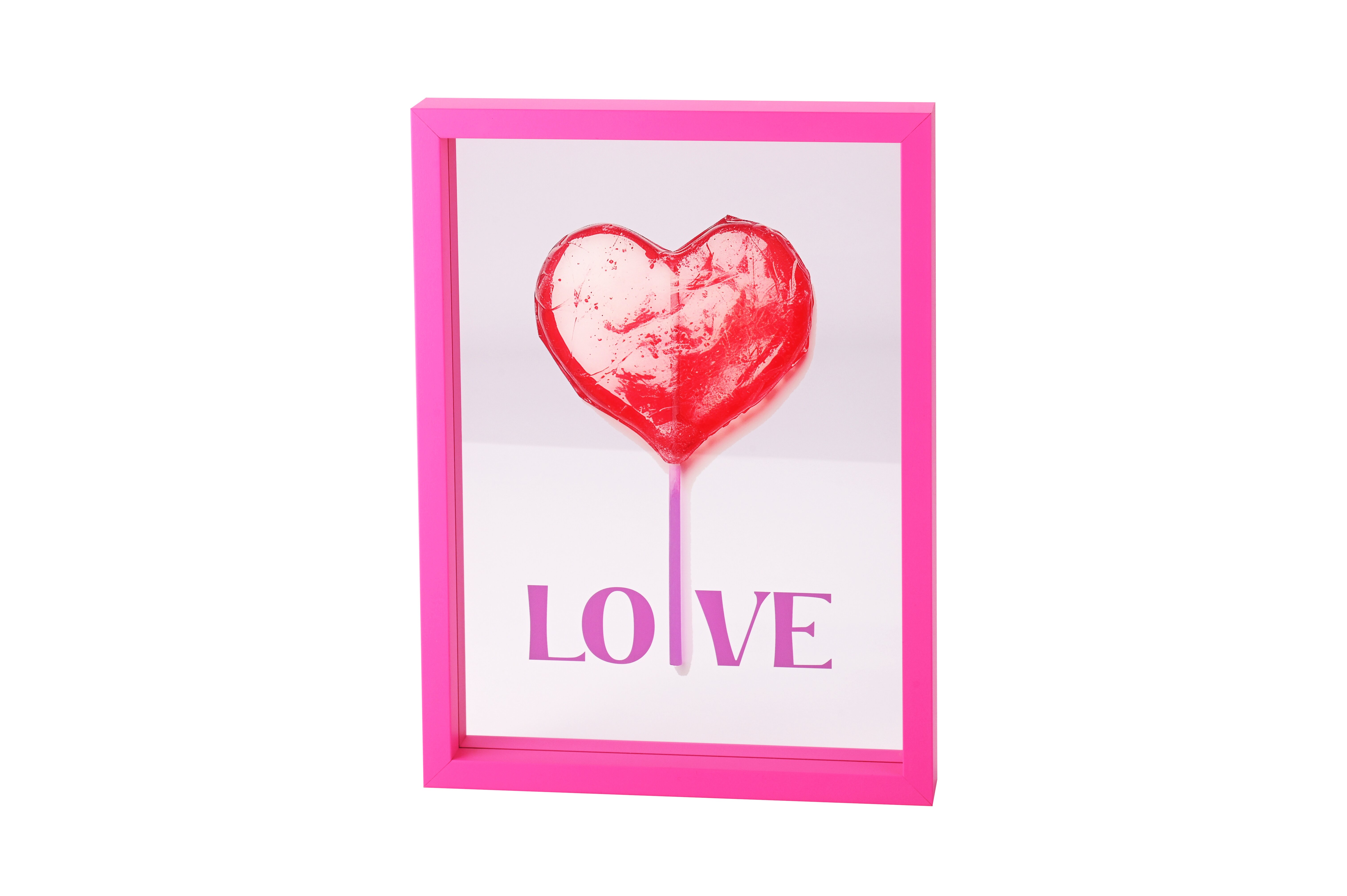 Love Frames, glass picture, motive: love, hot pink