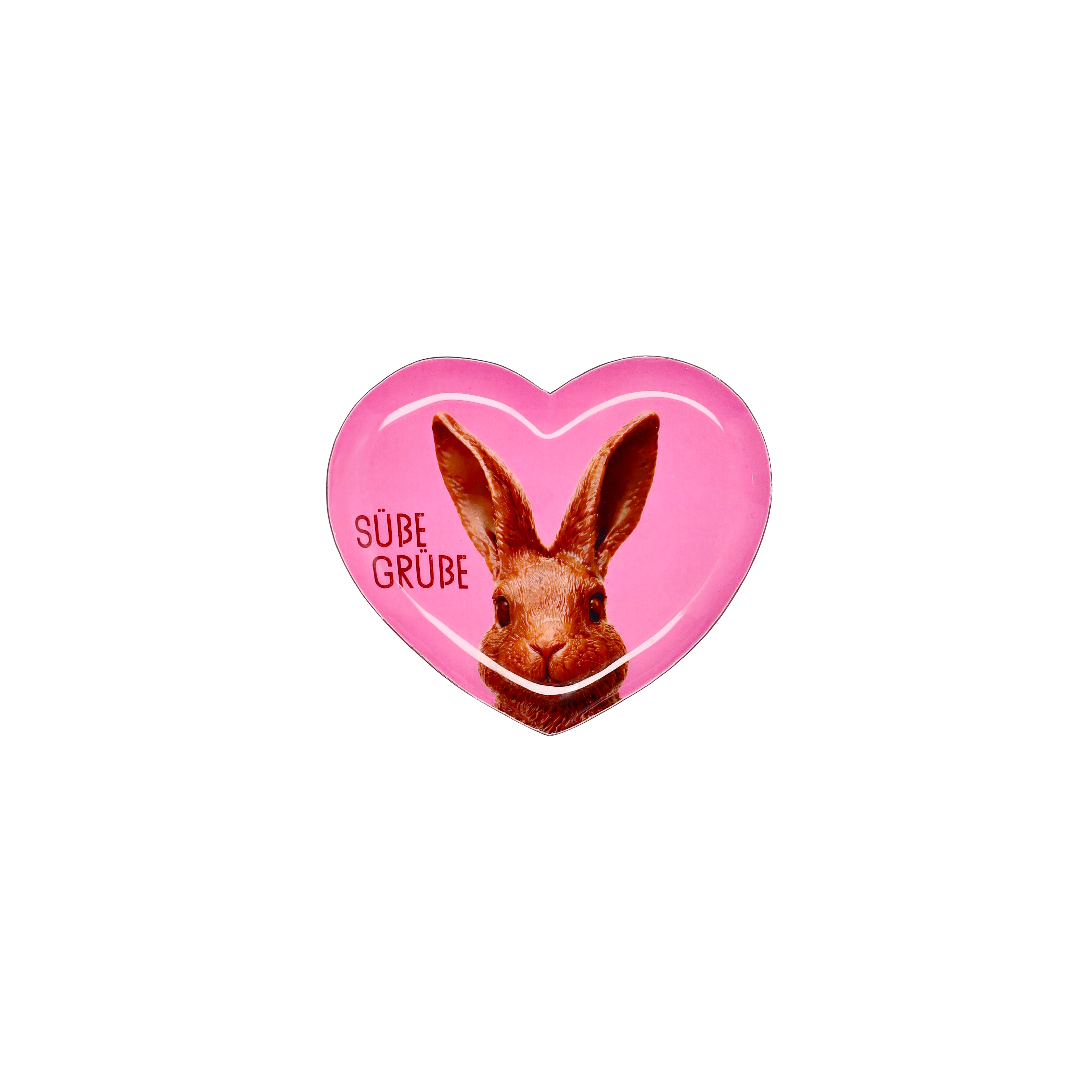 Love Trays, Dekotablett, XS,  Motiv: Süße Grüße, Herzform, rosa