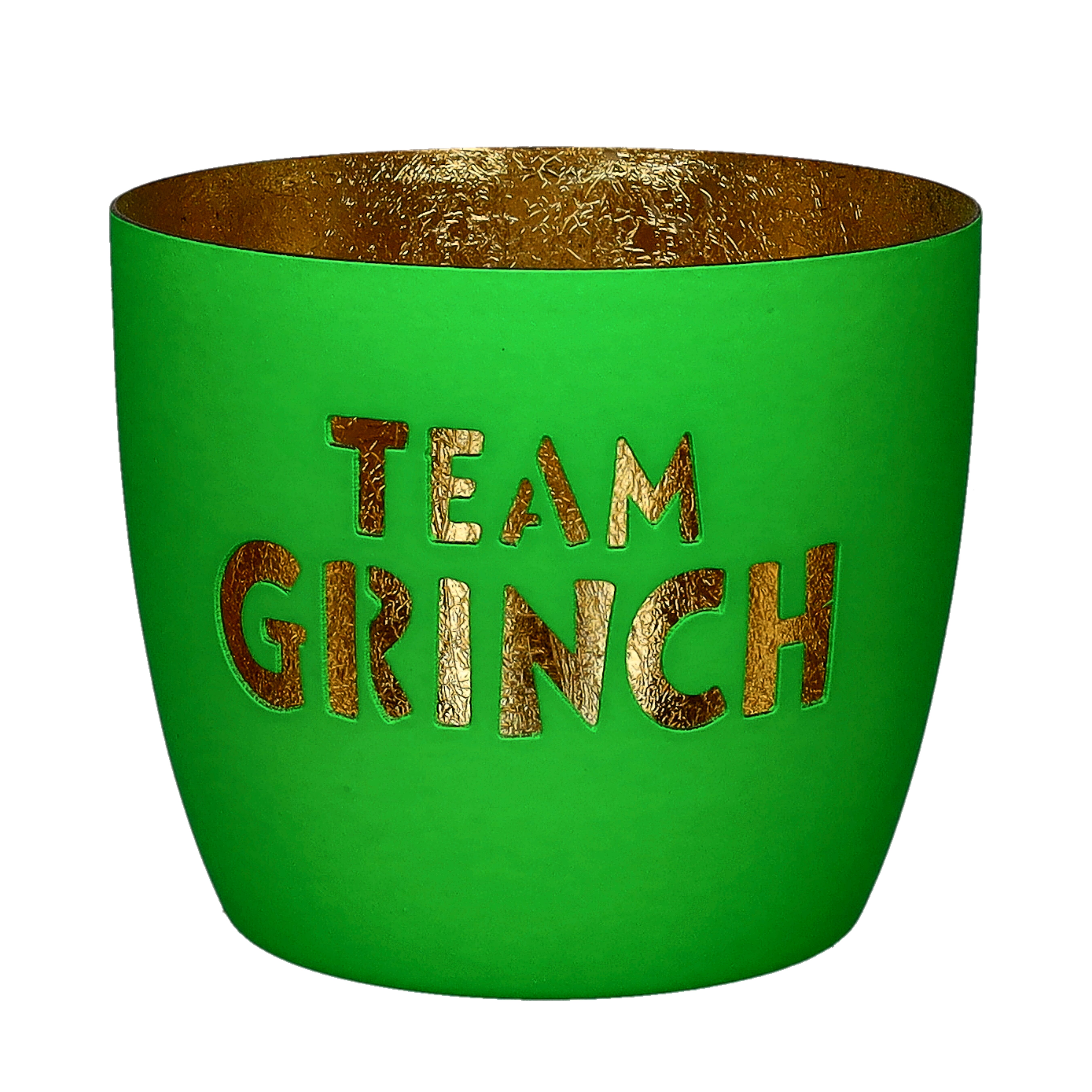 Madras, Windlicht, M, Motiv: Team Grinch, neon grün/gold