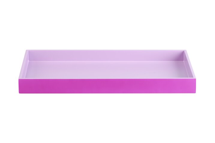 Spa, Tablett, S, rechteckig (40,4x21x3,5cm), 2 farbig, shiny lila/matt flieder