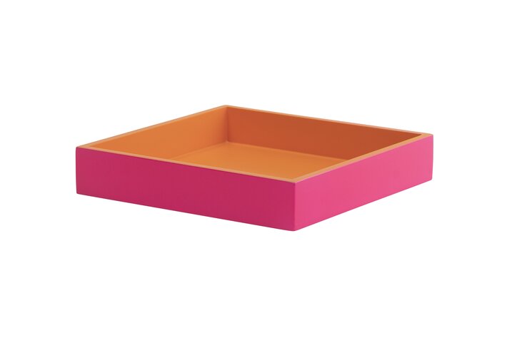 Spa, Tablett, S, quadratisch (19x19x3,5cm),2 farbig, pink/orange