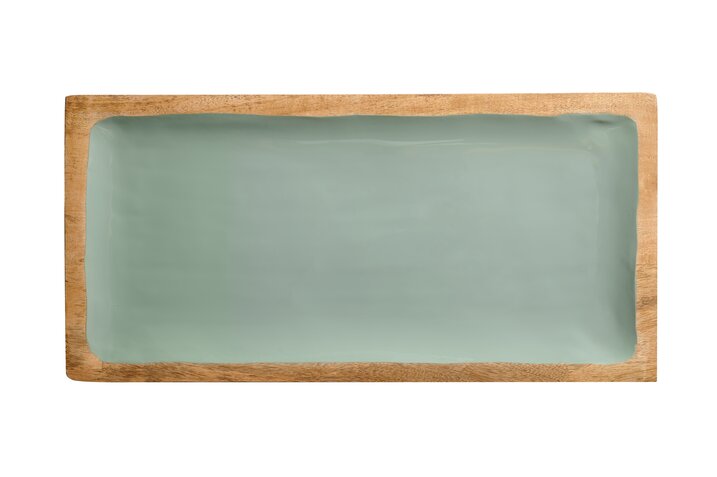 Boathouse, tray, S, mango wood, rectangular, gray