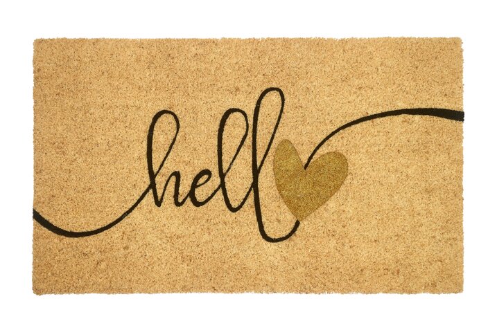 Fussmatte, Hello, Glitzer, natur