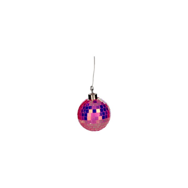 Disco, LED-Kugel, 8cm, neon pink