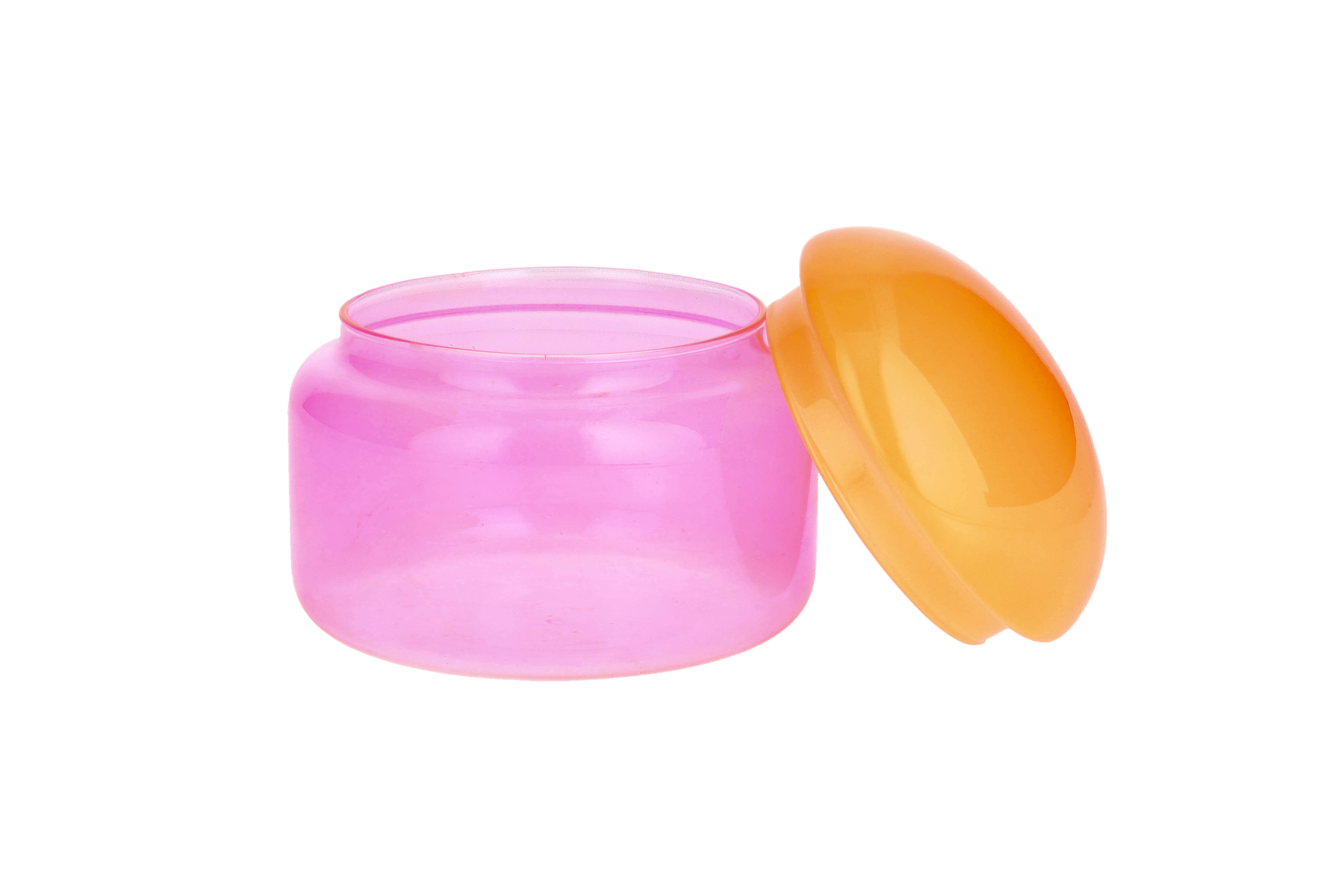 Voile, Glasdose, M, Borosilikatglas, neon rosa/orange, gs