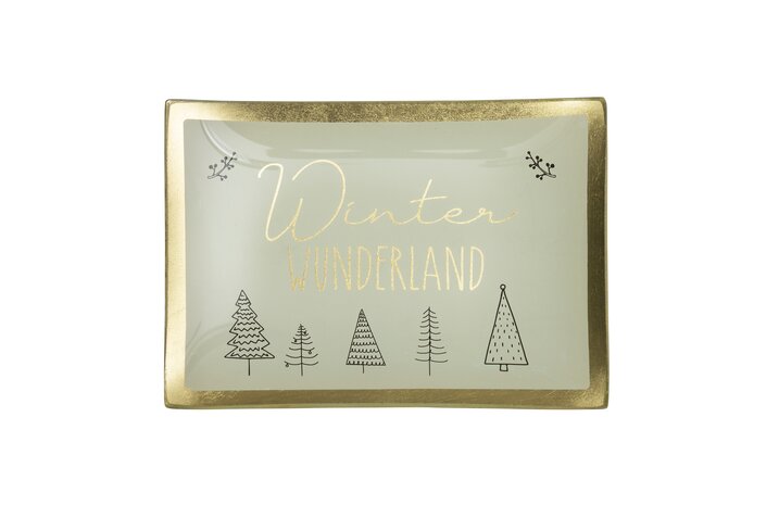 Love Plates, Glasteller M, Winter Wunderland, weiss
