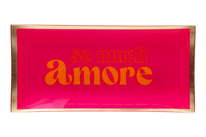 Love Plates, Glasteller L , Motiv: So much amore, neon pink