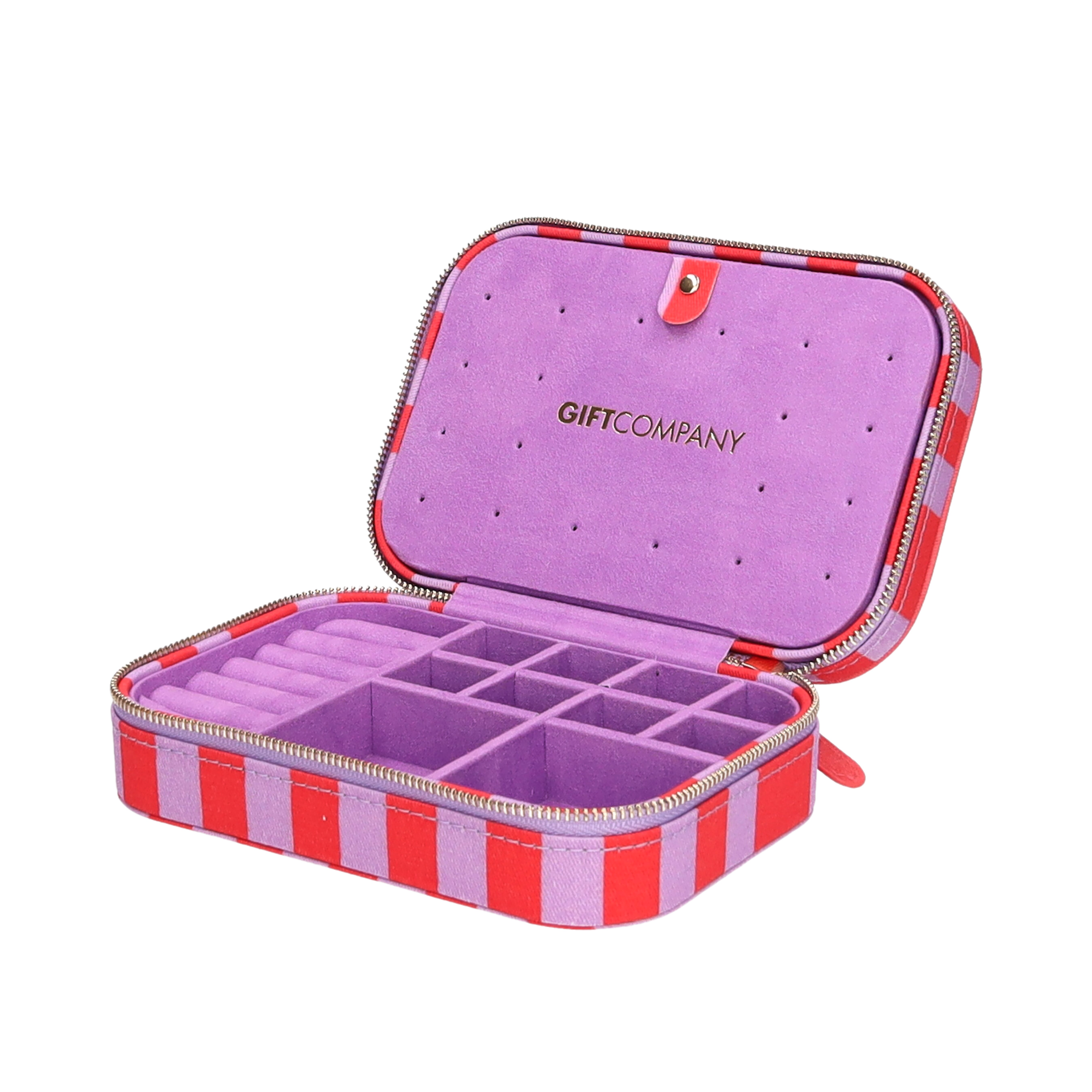 Treasure, Schmucketui, S, gestreift, rot/ lila