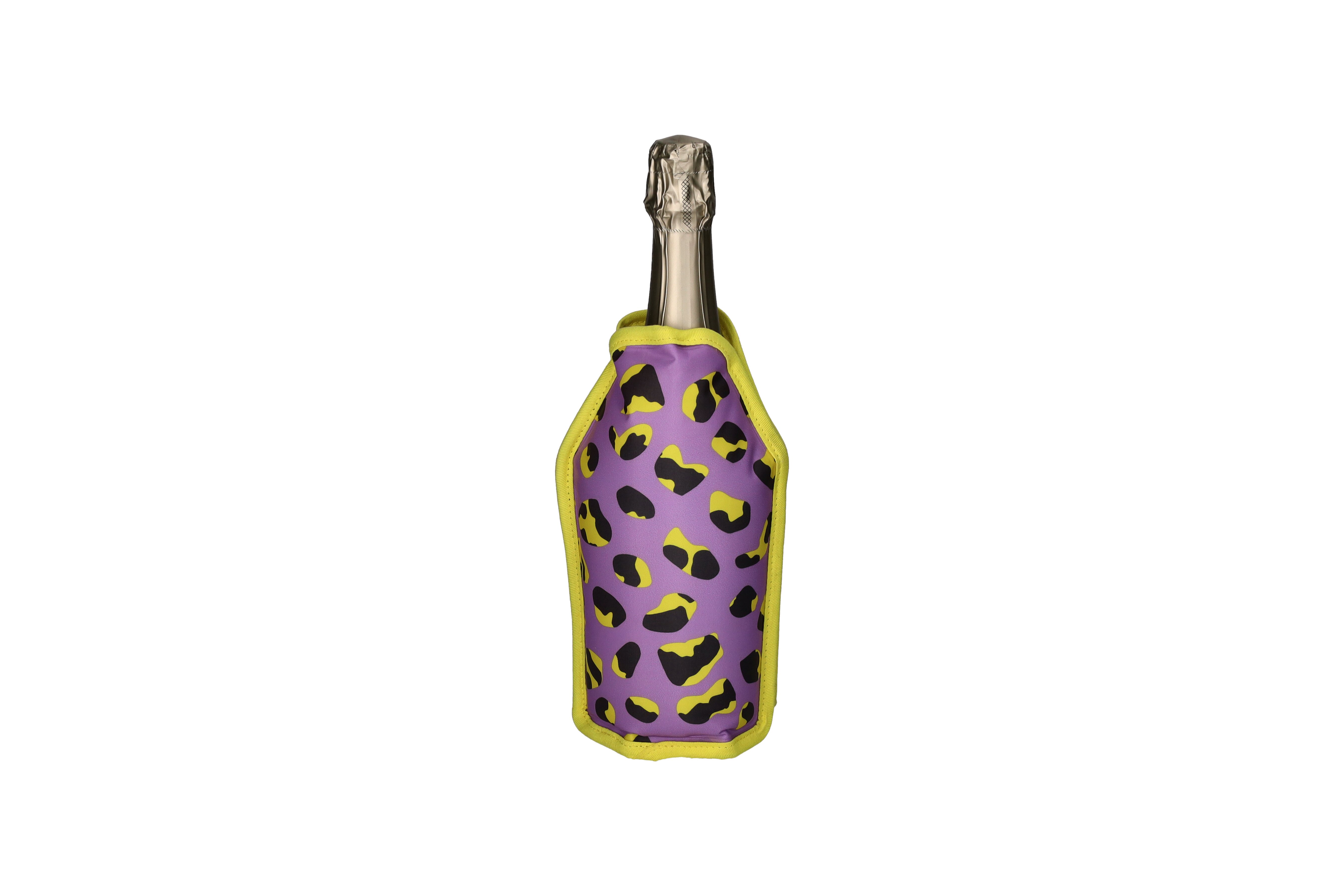 Froid, cooling sleeve, motive: leo pattern, purple/black/yellow
