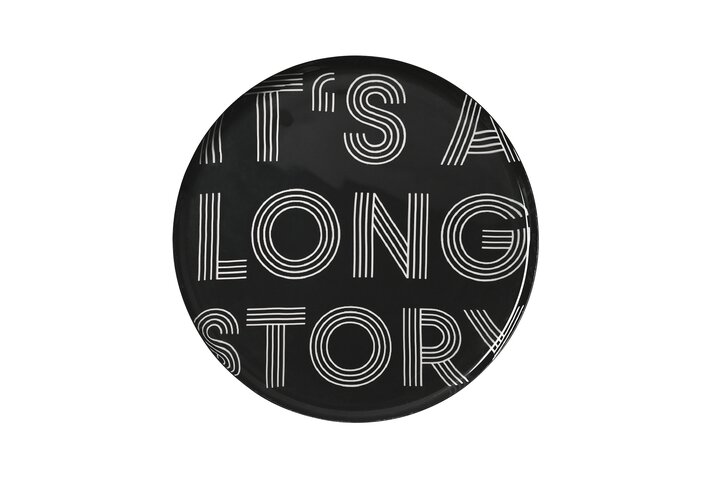 Love Trays, Dekotablett, M, It's a long story, rund, schwarz
