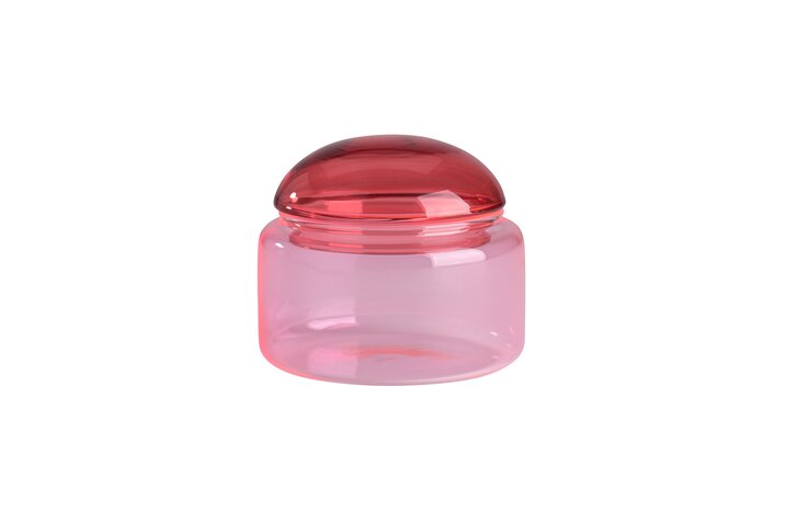 Voile, Glasdose, S, Borosilikatglas, rot/rosa, gs