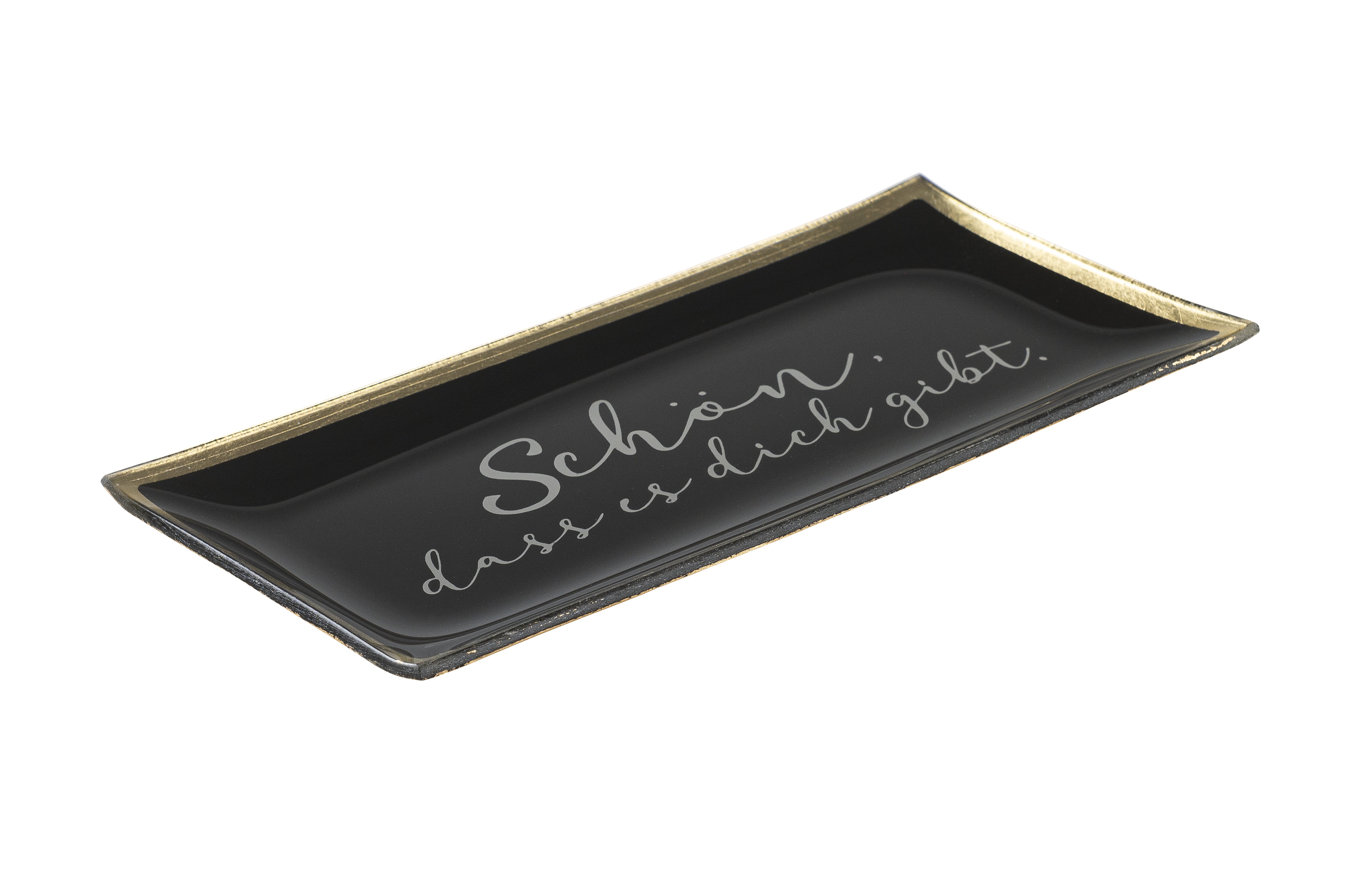 Love Plates, Glasteller, L, Schön, dass es dich gibt, schwarz