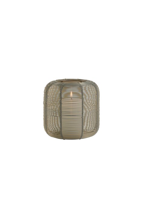 Knokke, Windlicht, H16cm, grau/gold