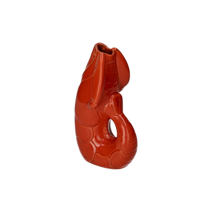Madame Crevette, Hummer, Vase, S, orangerot