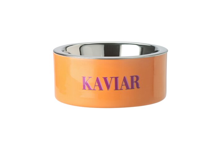 Love Pets, Futternapf, S, Motiv: Kaviar, neon orange