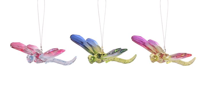 Birds, drafon-fly, assorted of 3pcs., multicolor