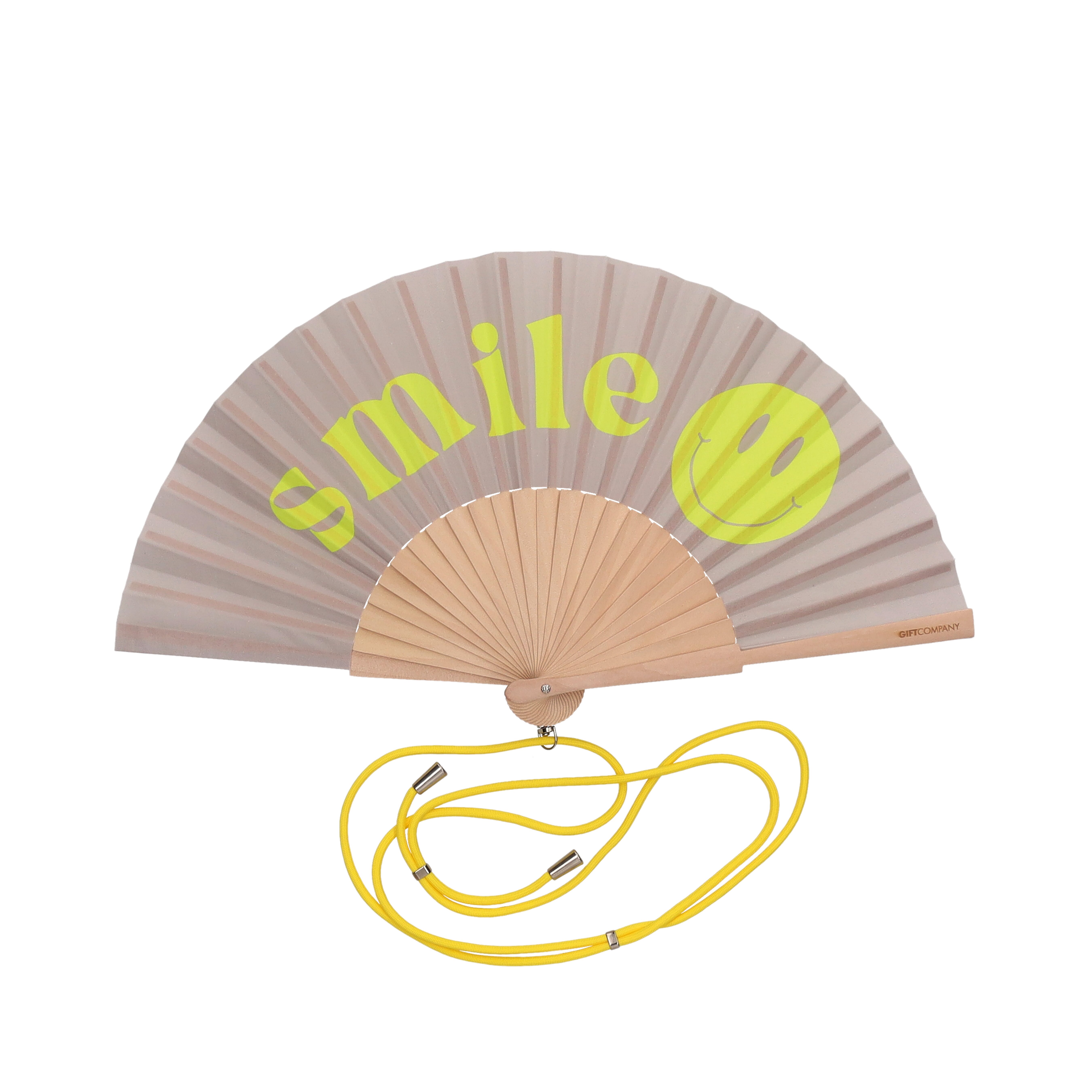 Fififan, Fan, 23cm, motive: smile, grey